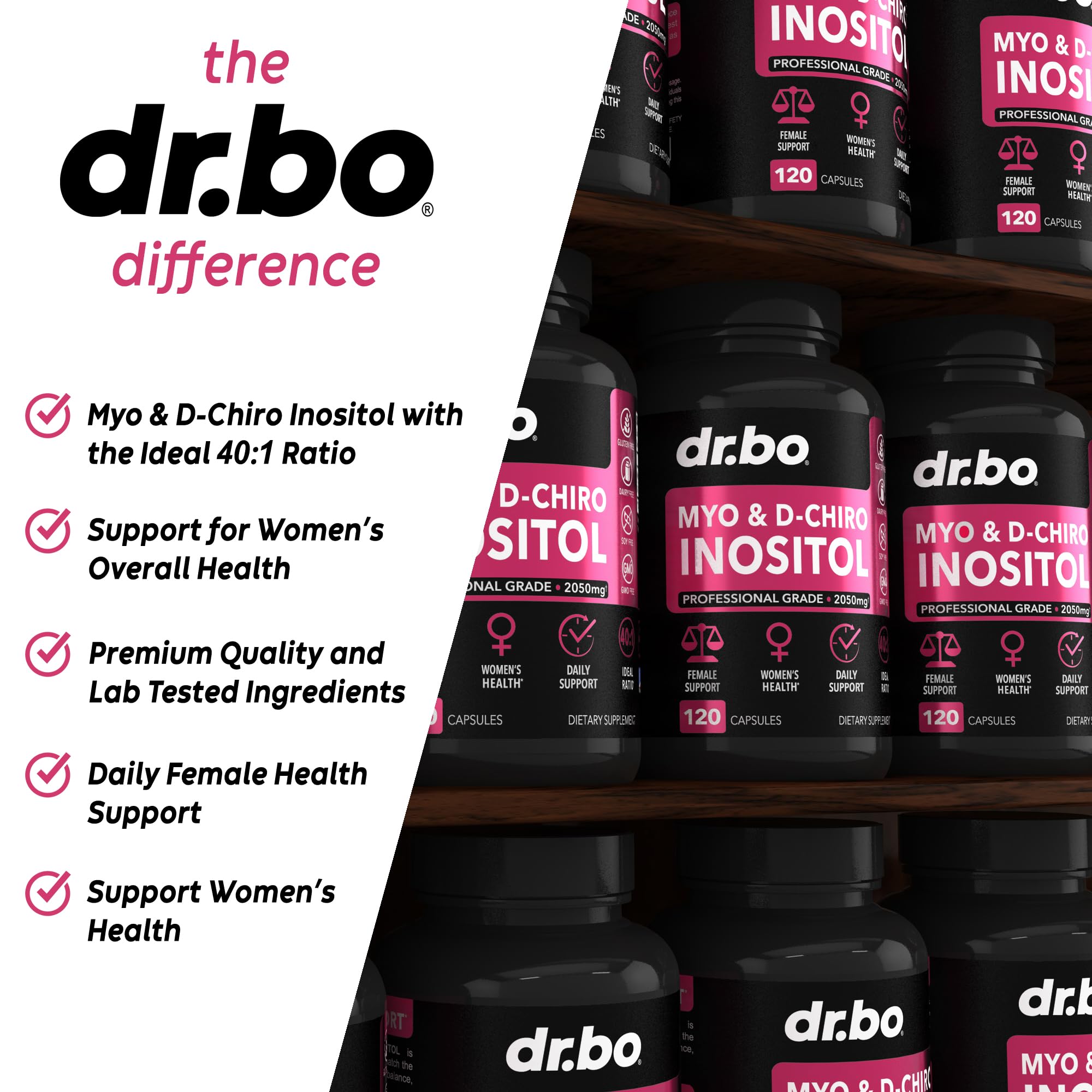 DR. BO 40:1 ratio infographic explains the blend.