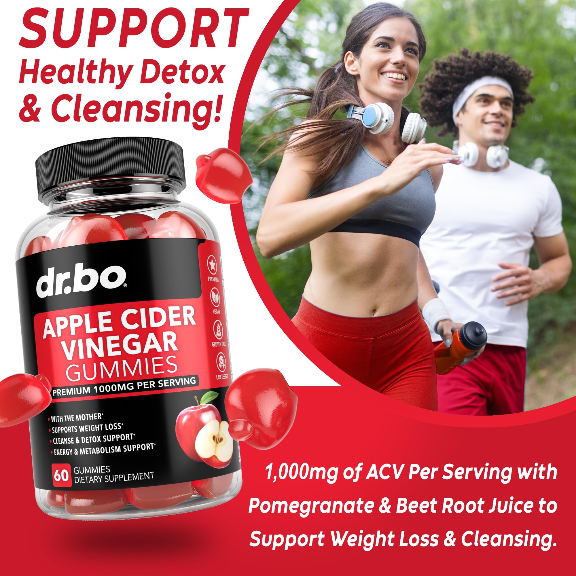 DR. BO ACV Gummies with The Mother icon signals premium fermentation benefits
