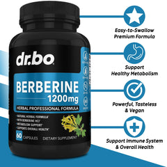 DR. BO Berberina, cápsulas: dosis conveniente de 1200 mg por porción.