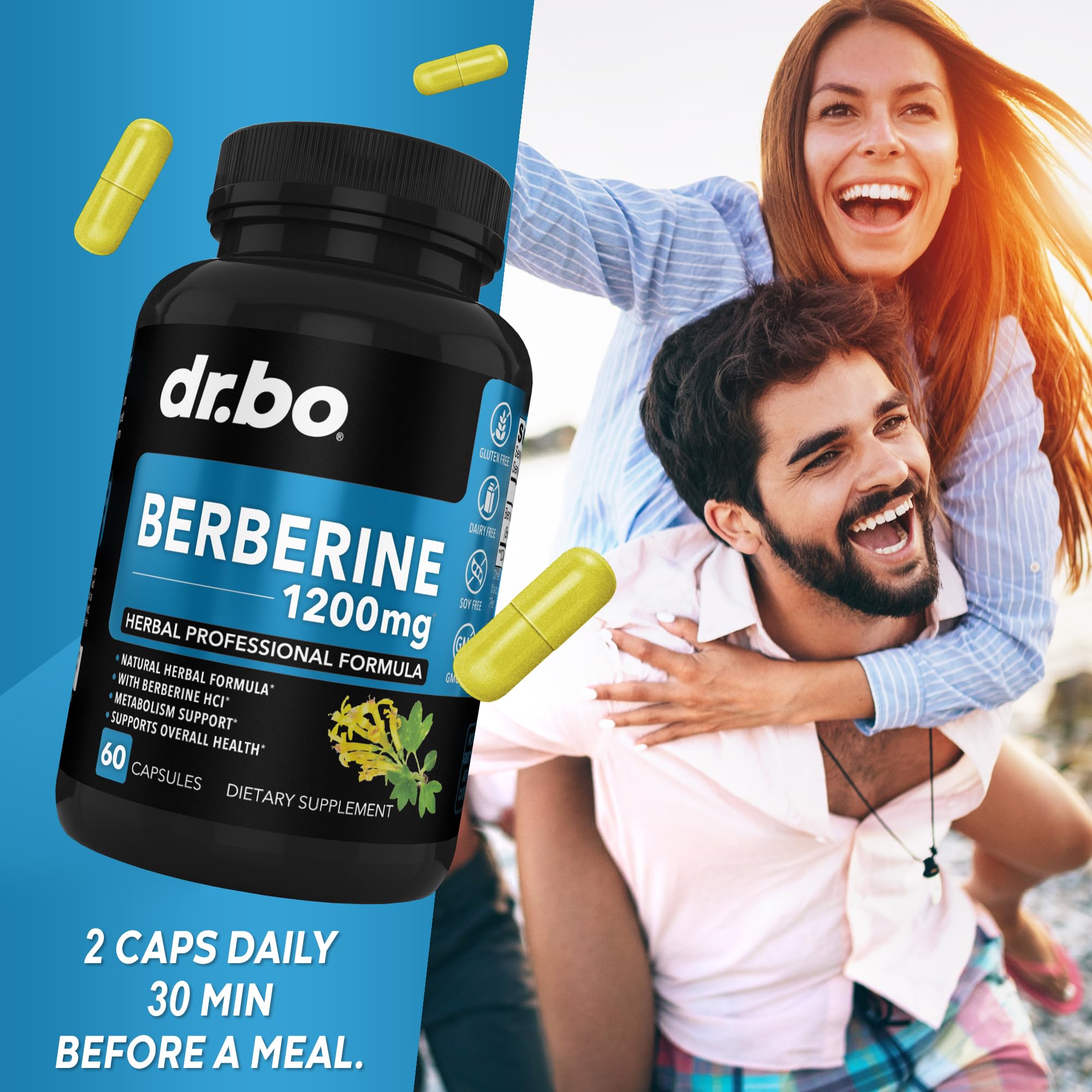 DR. BO Berberina, empaque resistente para almacenamiento seguro.