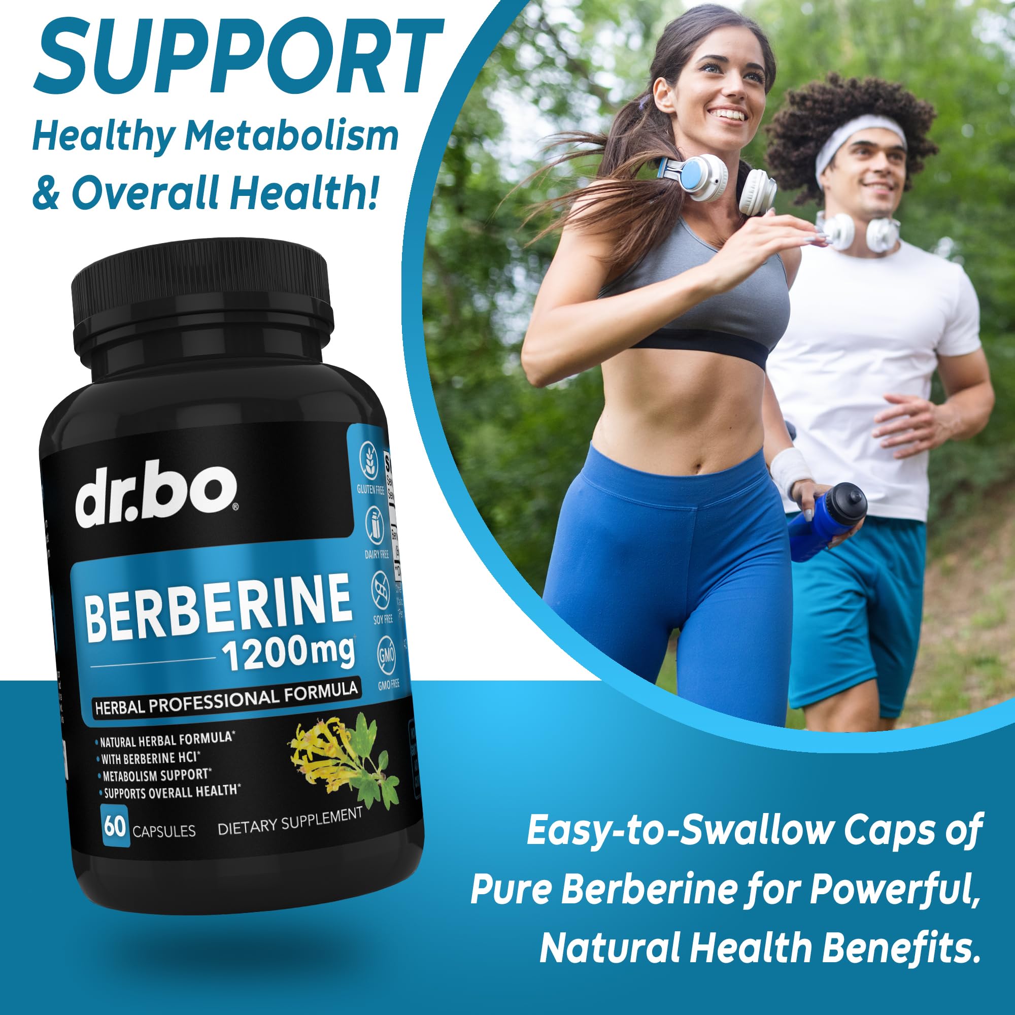 DR. BO Berberina, etiqueta nutricional clara para seguimiento de ingesta.