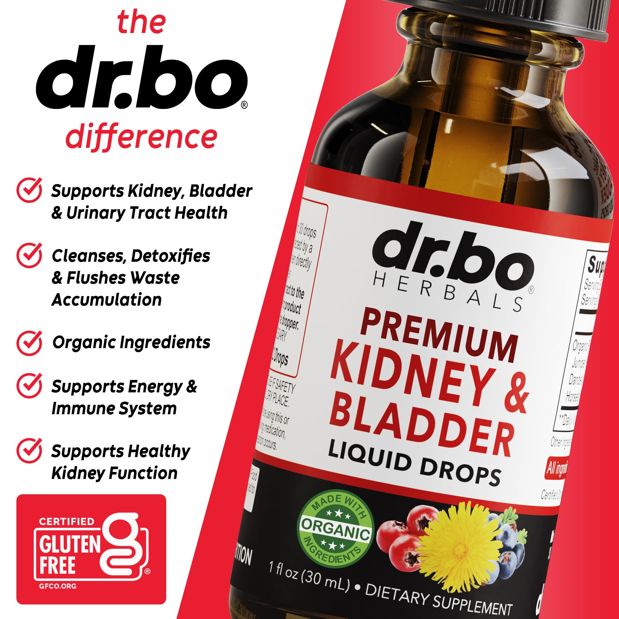 DR. BO cleavers leaf drops closeup reveals plant-based ingredients for routine care.