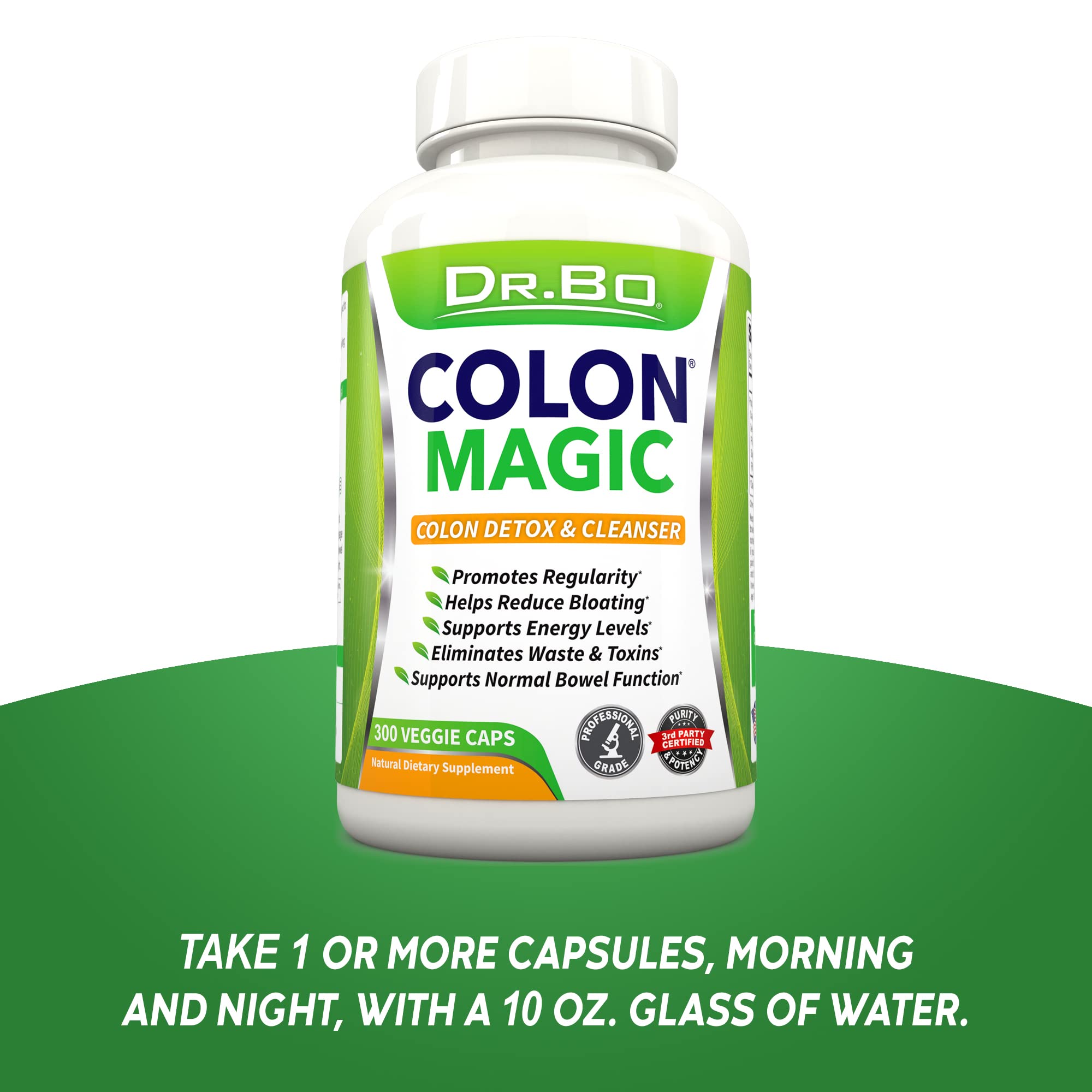 DR. BO Colon Cleanse daily-use plan visual for routine digestive care.