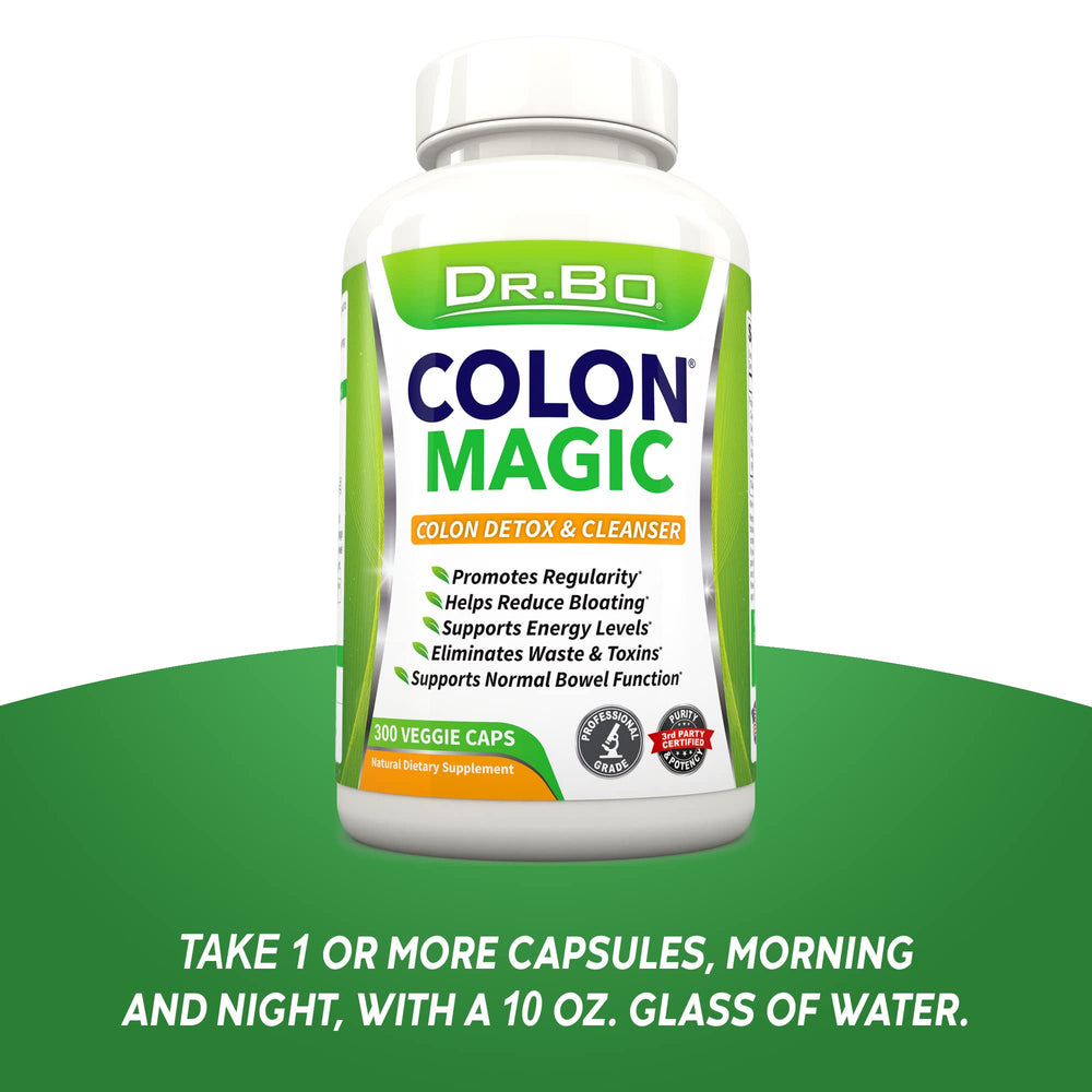 DR. BO Colon Cleanse daily-use plan visual for routine digestive care.