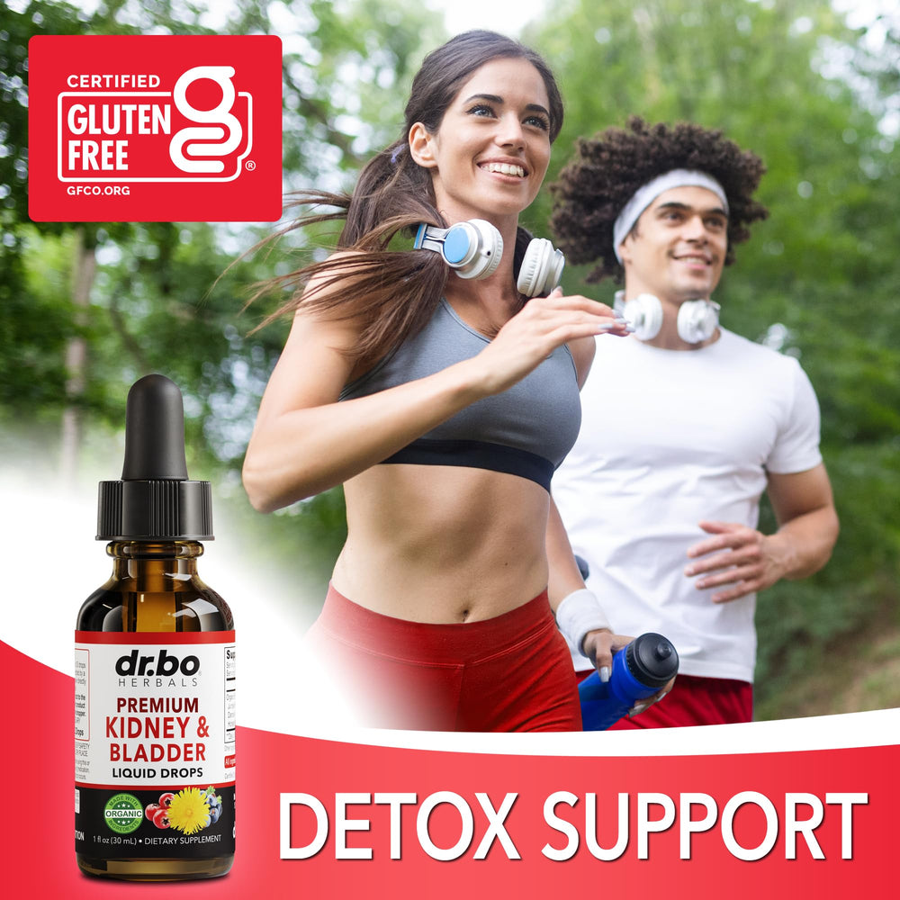 DR. BO dandelion drops bottle emphasizes a detox-friendly herbal blend.