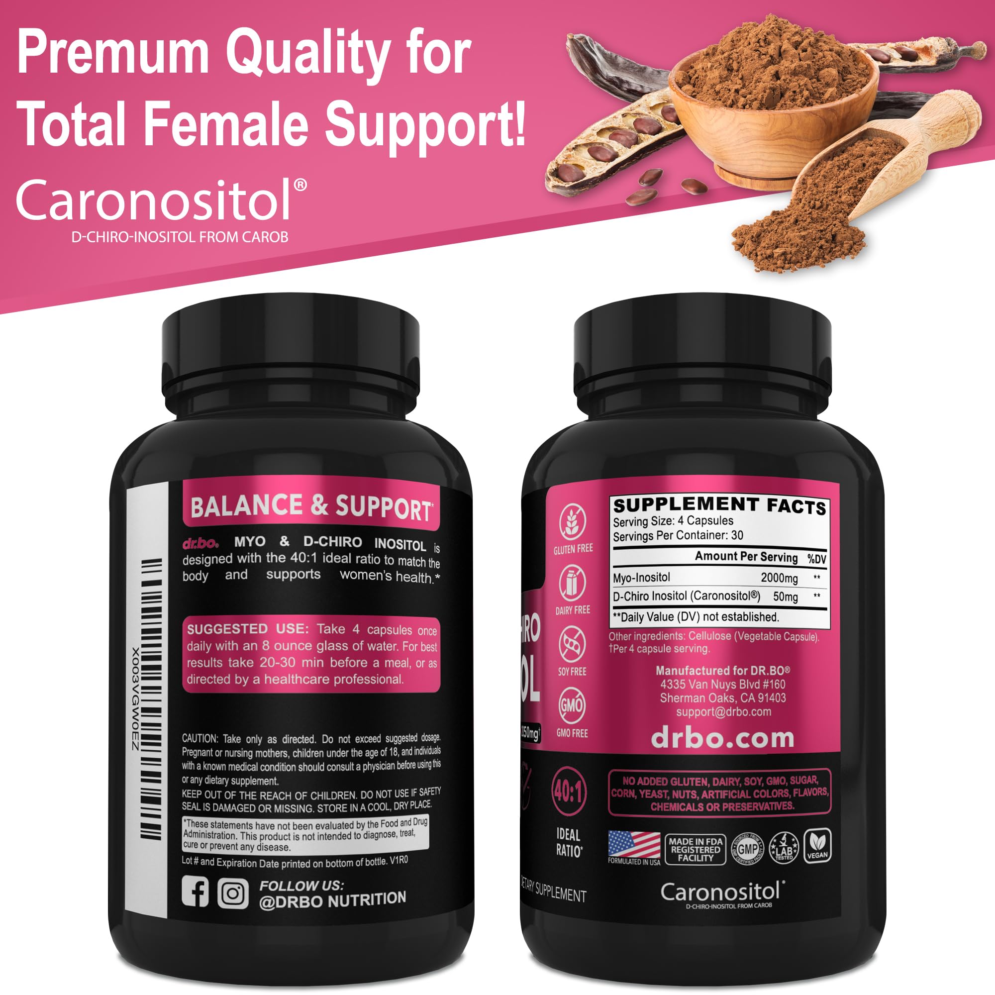 DR. BO Front label confirms quantity and ingredients.