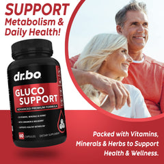 Ingredient panel highlights chromium, cinnamon, gymnema for balanced metabolic support.