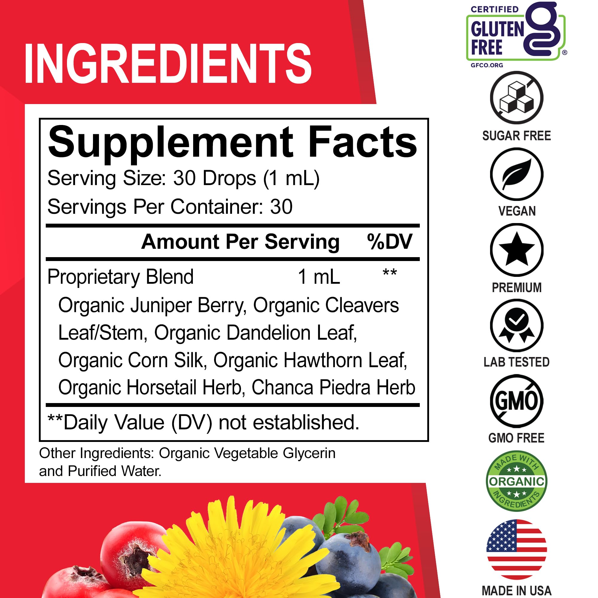 DR. BO horsetail drops show the herbal blend for daily bladder care.