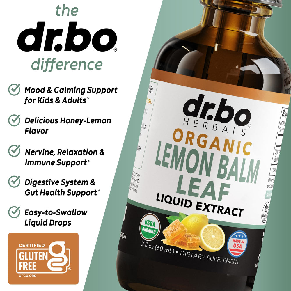 Daily-use lemon balm drops ideal for kids and adults.