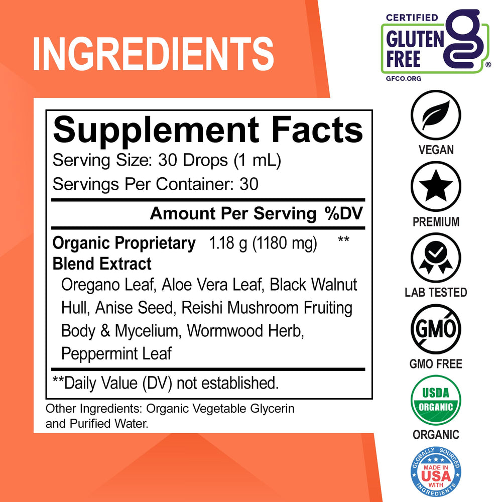 DR. BO Organic aloe vera drops suggest soothing, natural gut care.