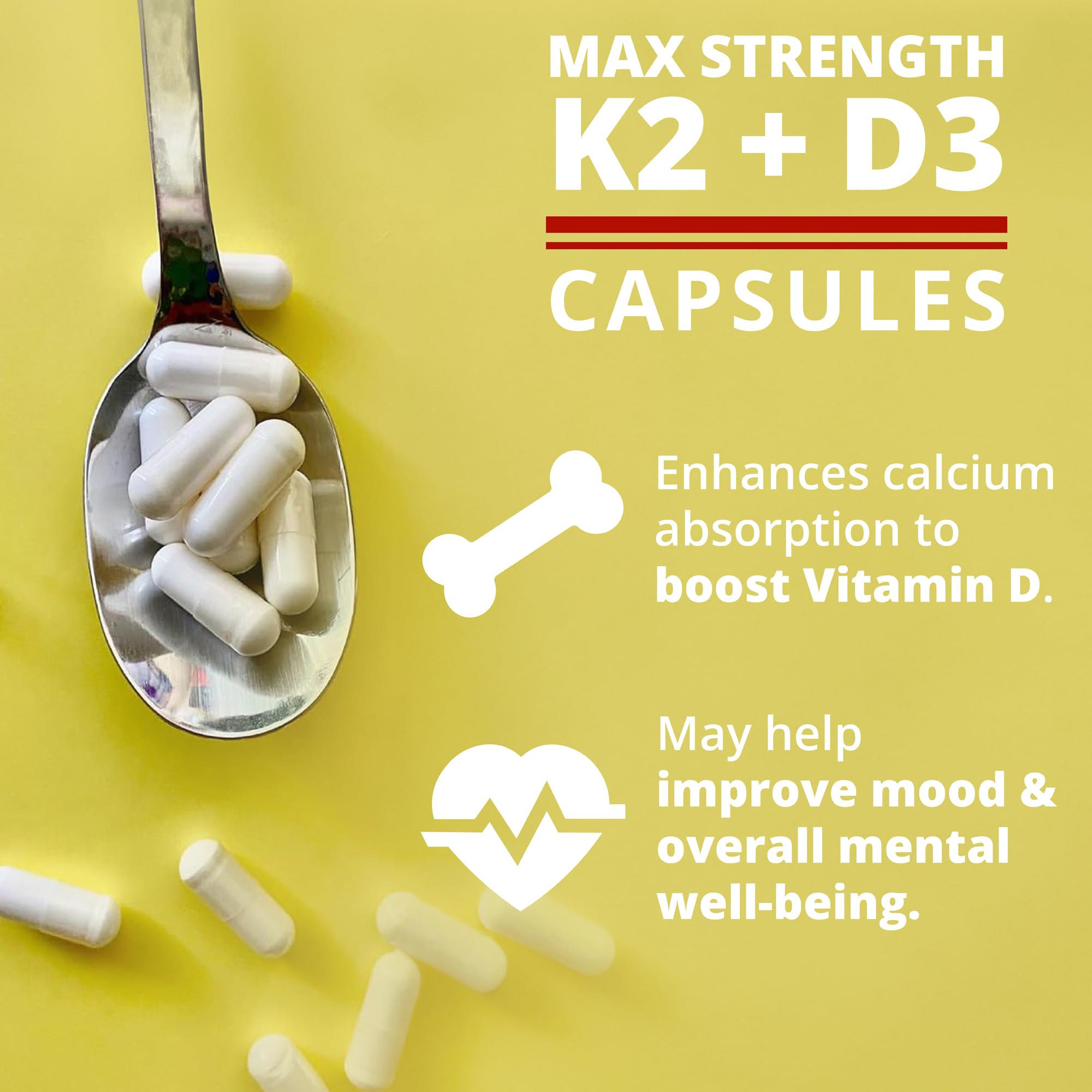 Dr. Boz K2 D3 bottle back with dosage information for informed use.