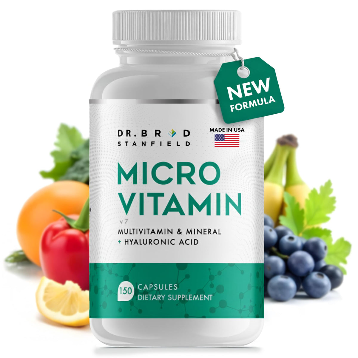 Dr Brad Stanfield daily multivitamin bottle shown for daily focus and wellness benefits