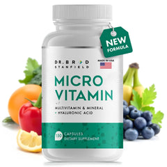Dr Brad Stanfield daily multivitamin bottle shown for daily focus and wellness benefits