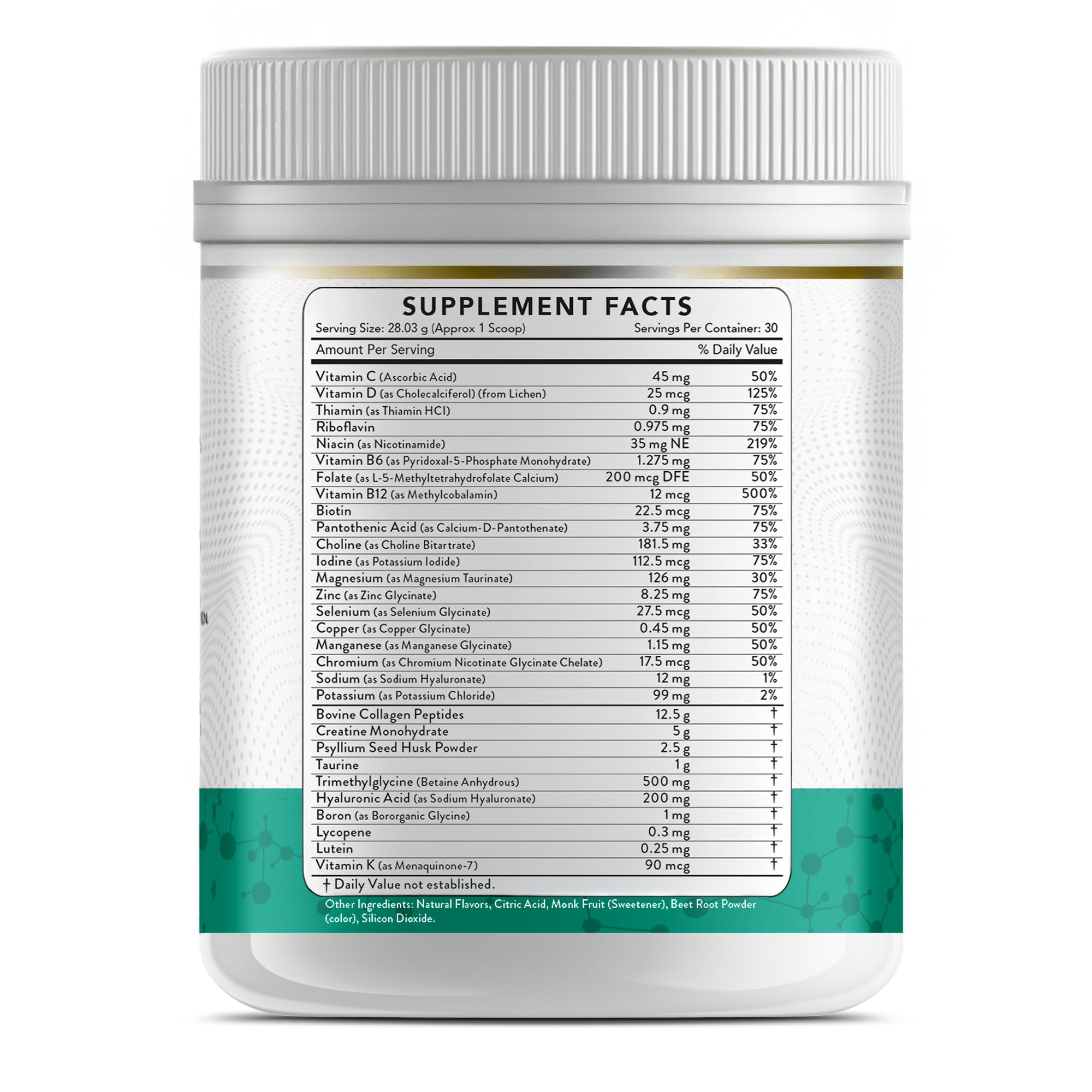 Dr Brad Stanfield MicroVitamin+ scoop ready to mix into water for convenient nutrition.