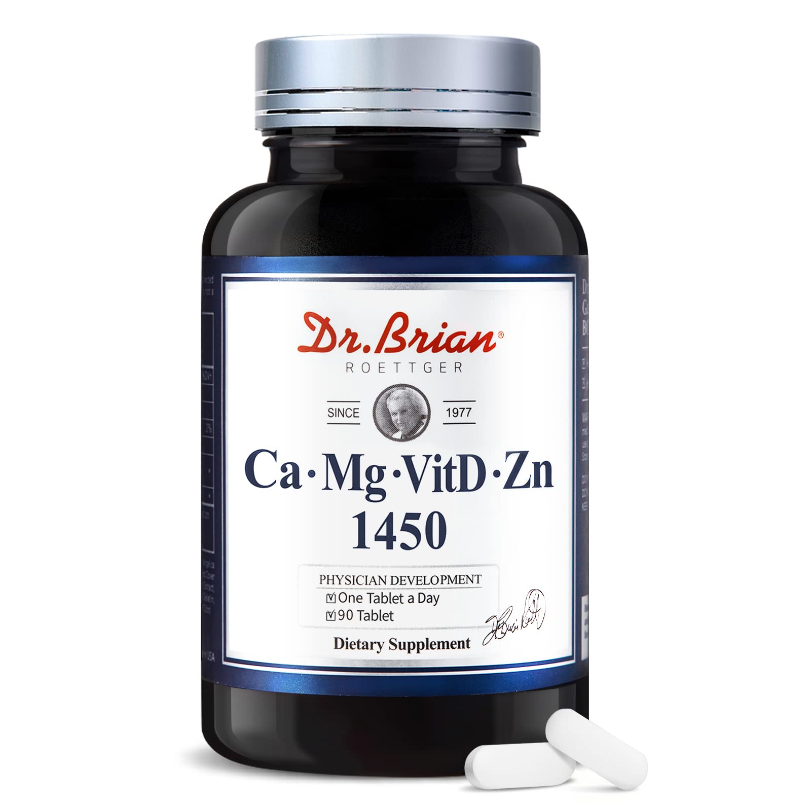 DR.BRIAN calcium supplement bottle front view for bone health support.
