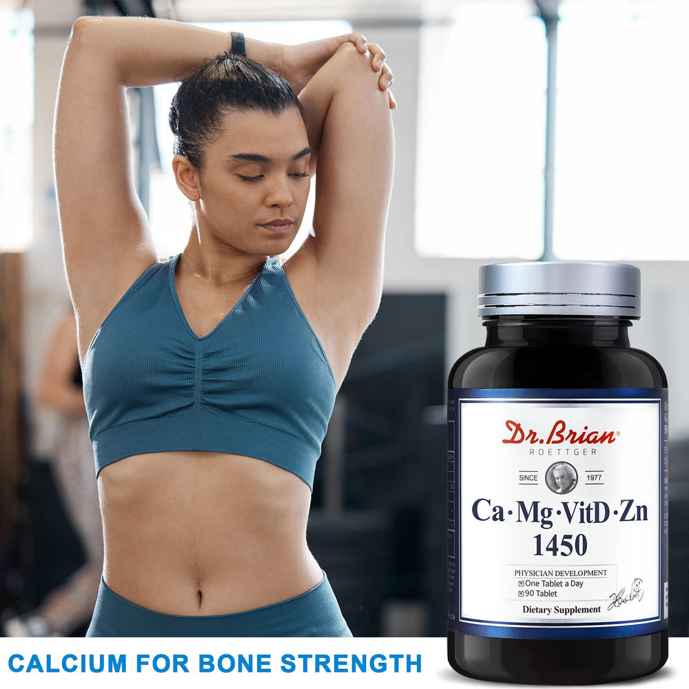 DR.BRIAN calcium supplement gluten-free and non-GMO label emphasis.
