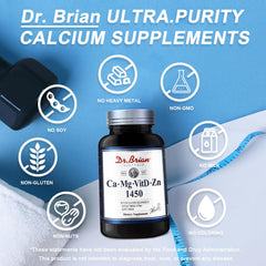 DR.BRIAN calcium tablets close-up showing easy daily intake.
