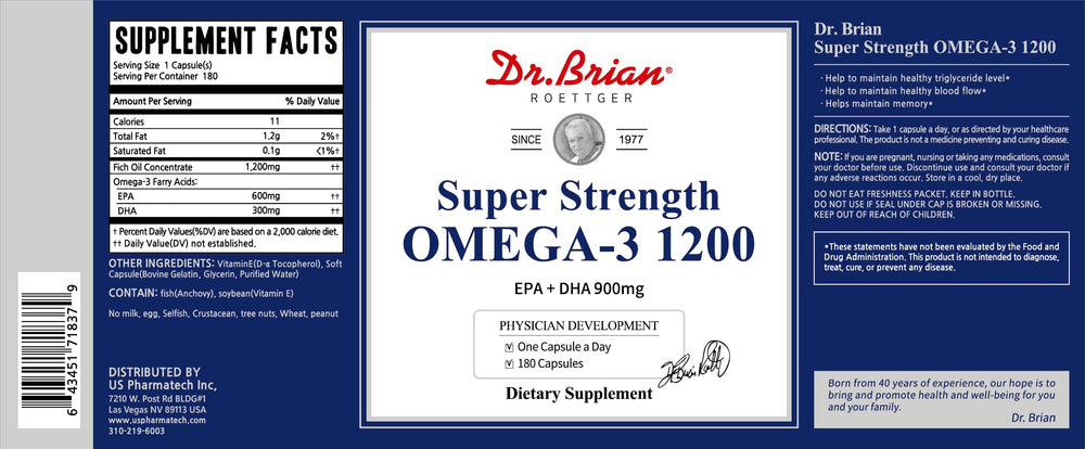 DR.BRIAN Omega 3 180-day supply for long-term use.