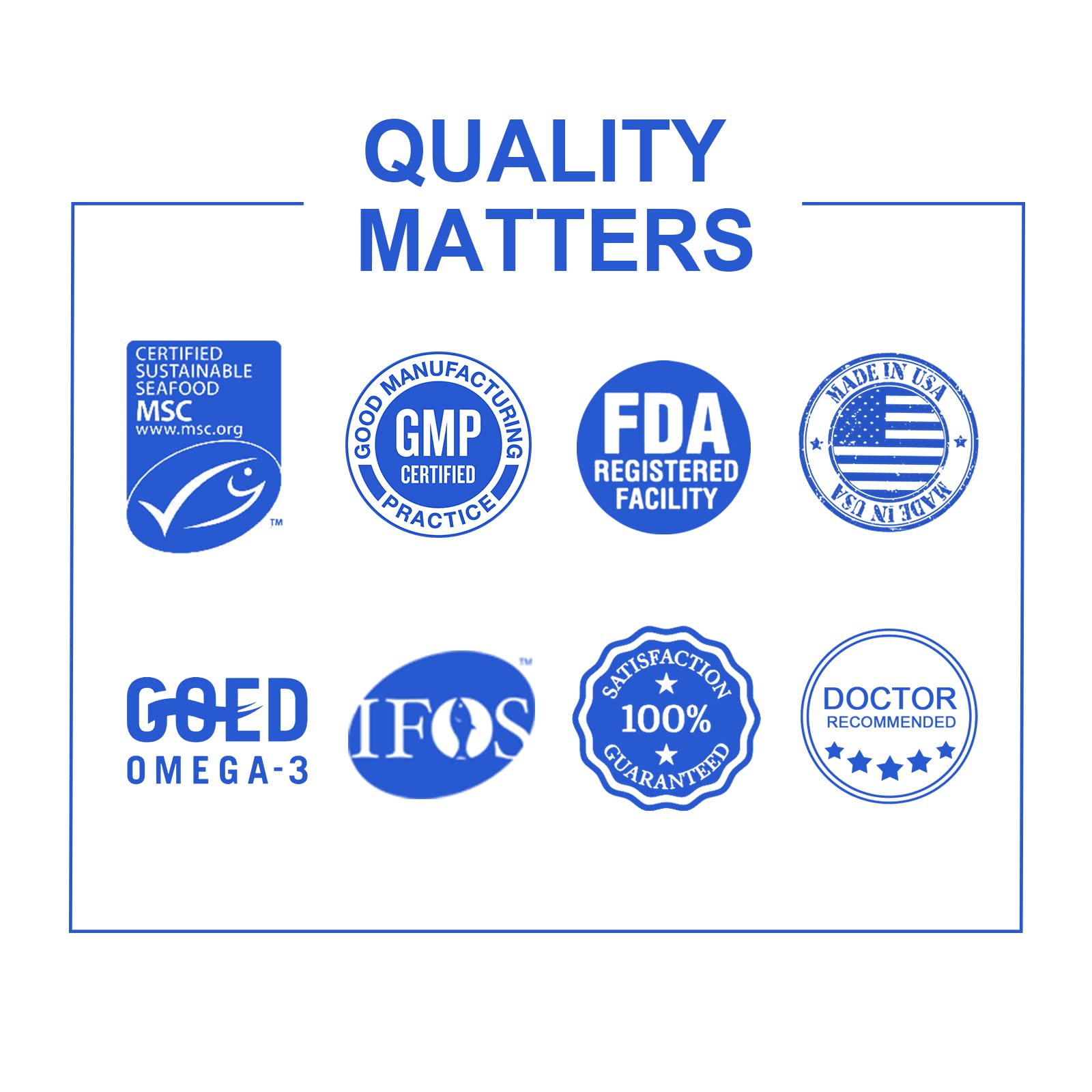 DR.BRIAN Omega 3 manufactured in a GMP-certified USA facility.
