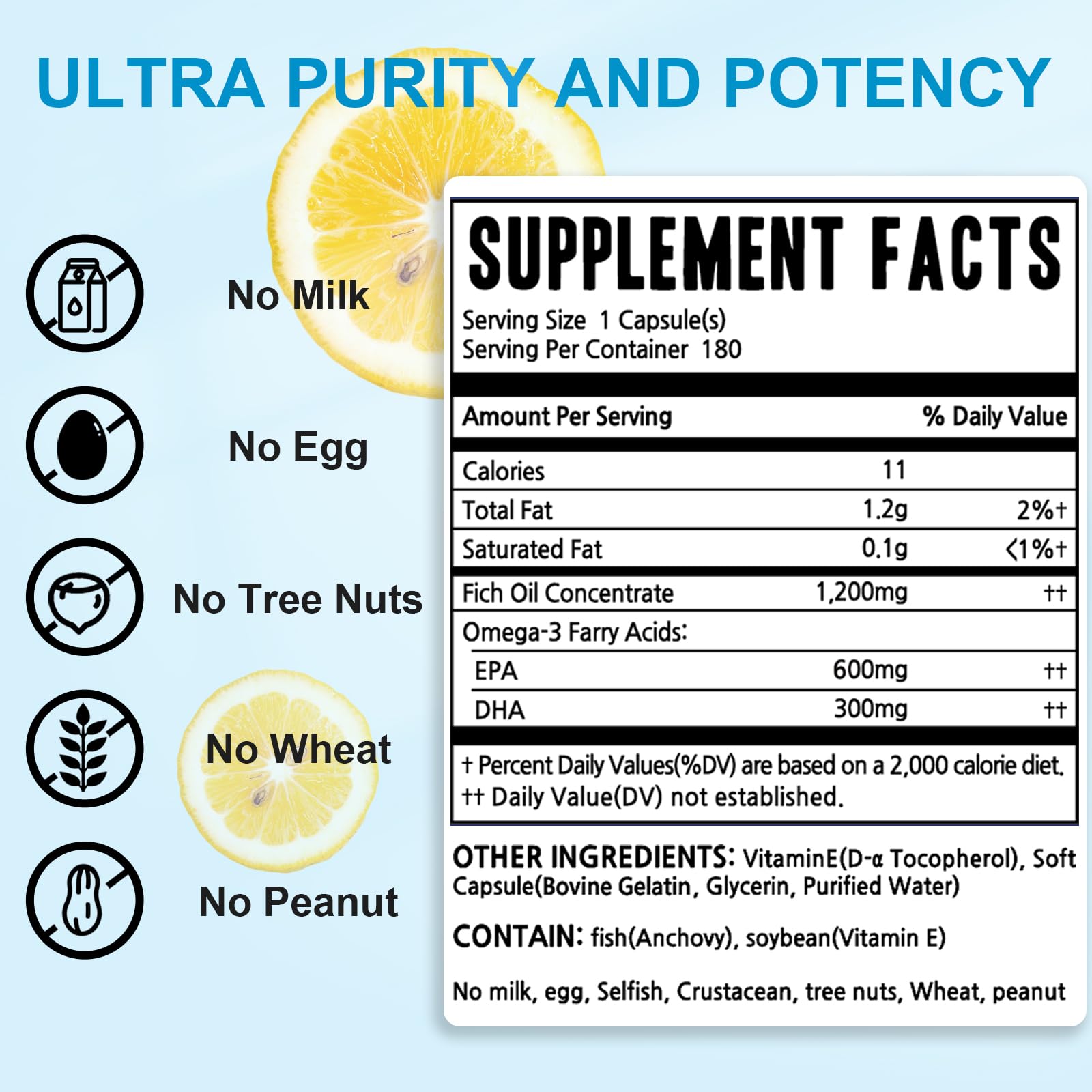 DR.BRIAN Omega 3 purified via molecular distillation for clean oil.