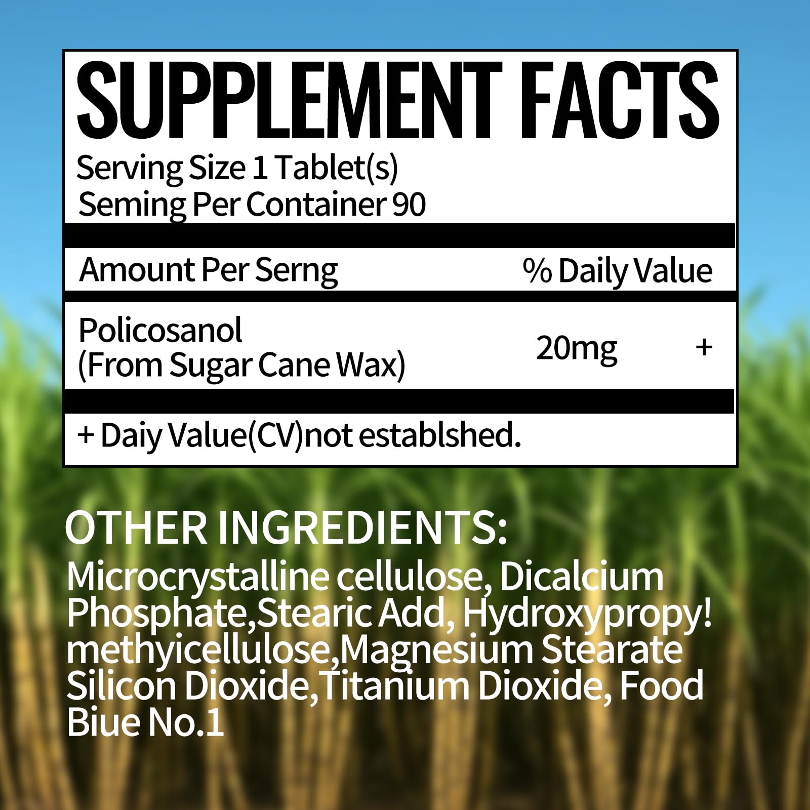 DR.BRIAN Policosanol plant-derived sugar cane extract illustration