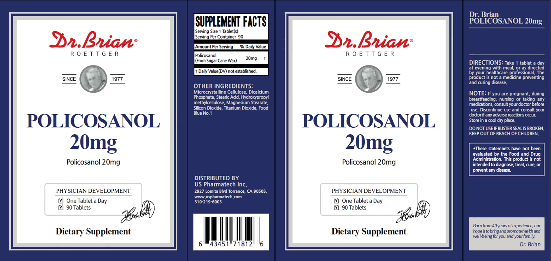 DR.BRIAN Policosanol premium support team contact card