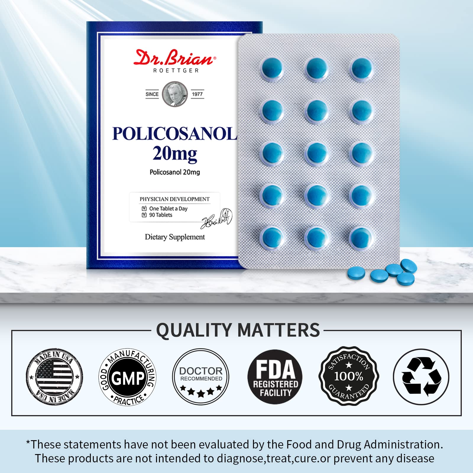 DR.BRIAN Policosanol US manufacturing label signals quality standards