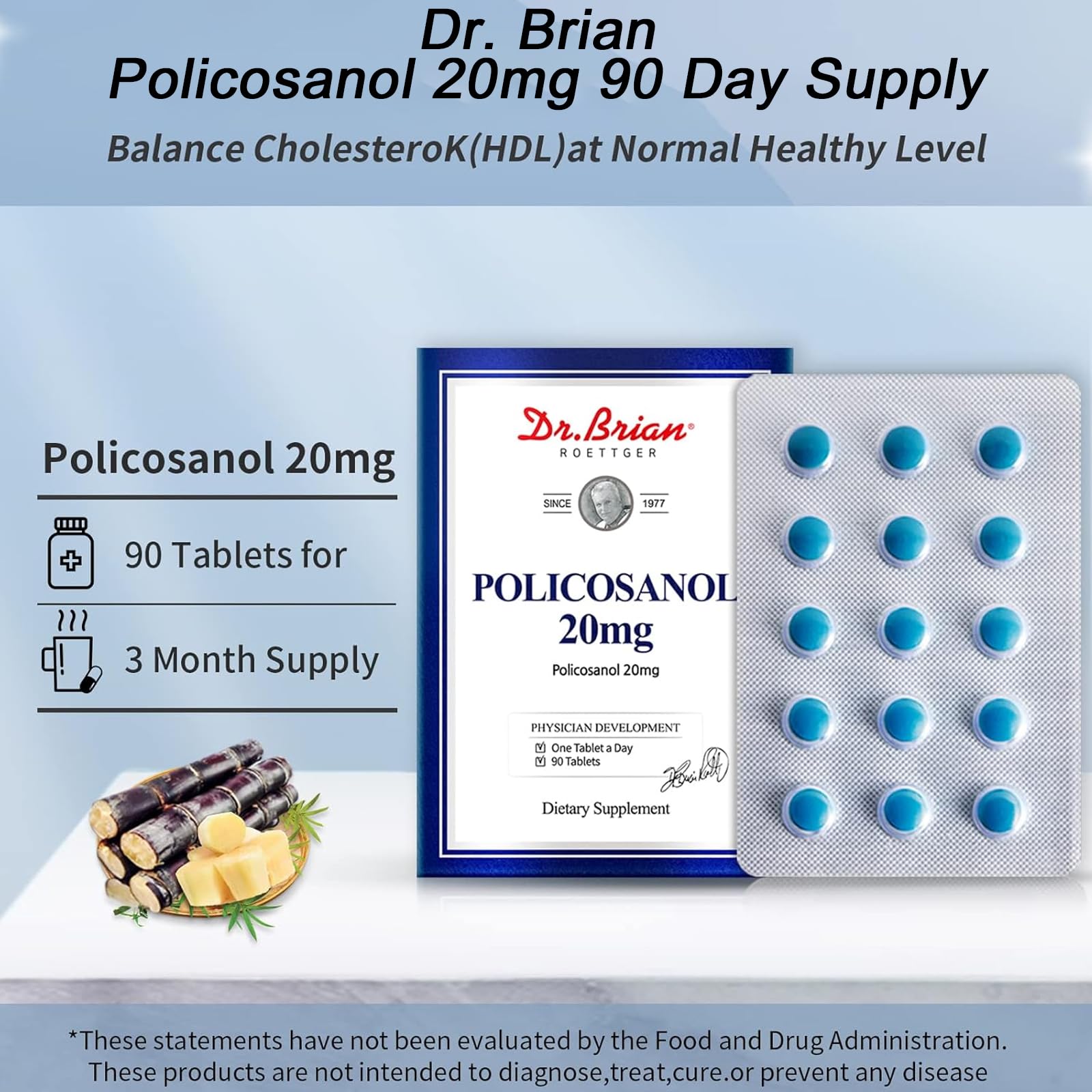 DR.BRIAN Policosanol vegan non-GMO gluten-free dairy-free badge