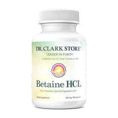 Dr Clark Betaine HCL Digestive Enzymes bottle front for meal support