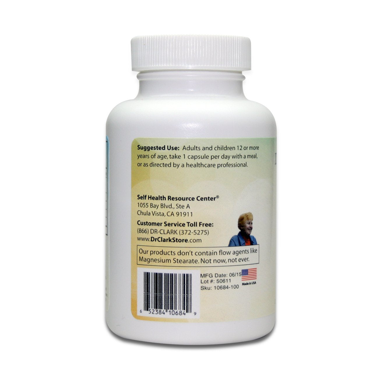 Per-pack information card showing clean, additive-free formulation for mindful supplementation