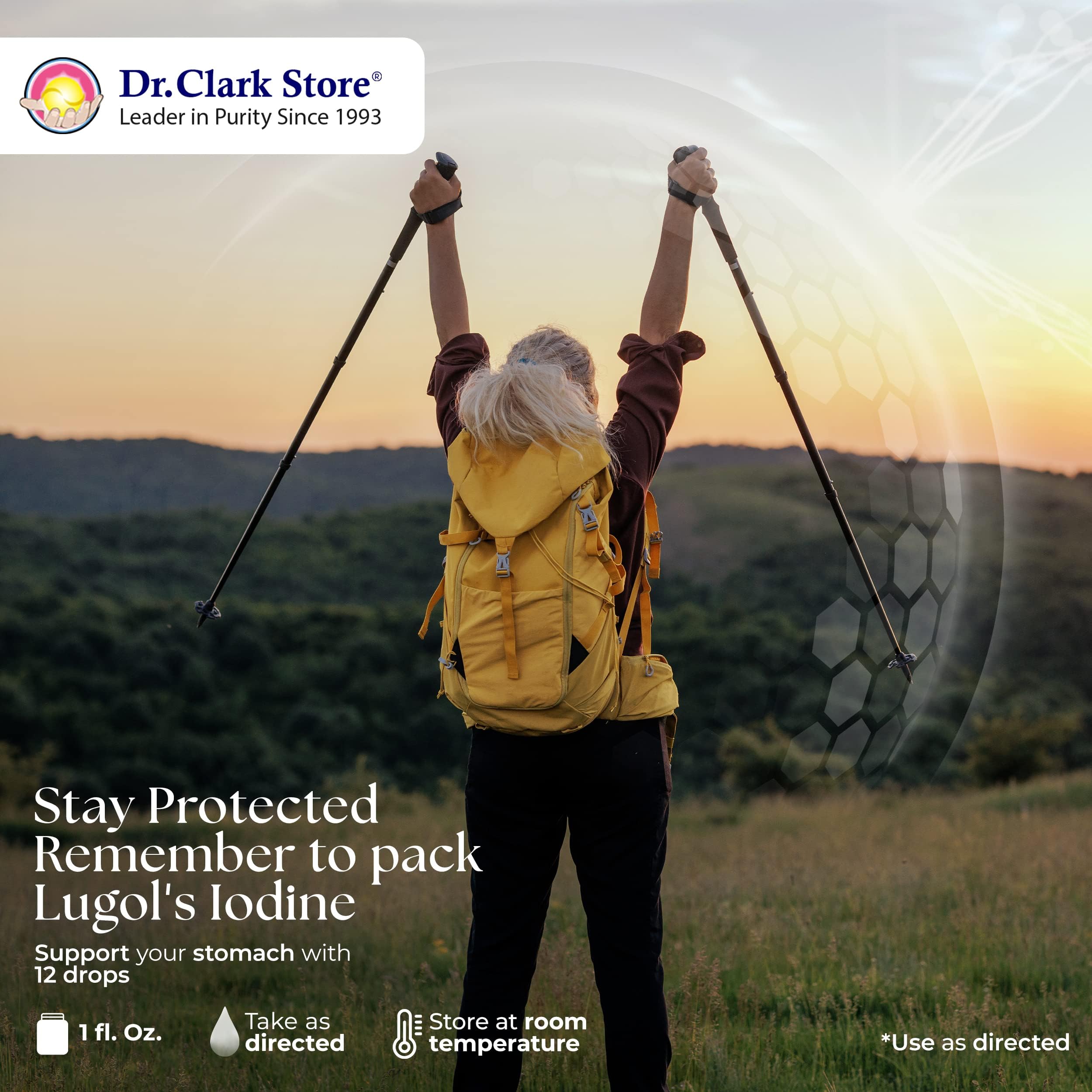 Dr Clark Store 1oz bottle with dropper demonstrates precise measurement.