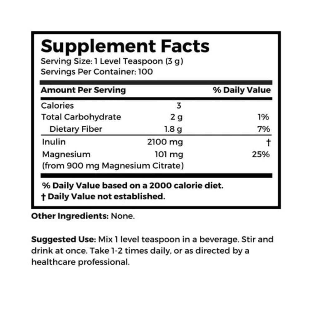 Dr Clark Store Inulin Powder scoop shows convenient daily dosing.