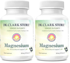 Dr Clark Store magnesium oxide supplement bottle on shelf supports daily wellness.