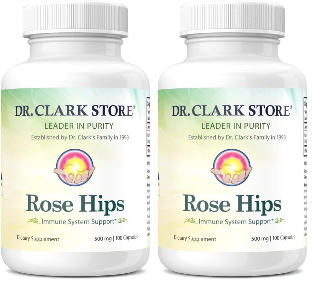 Dr Clark Store Rose HIPS Supplement bottle on two-pack packaging for daily use.