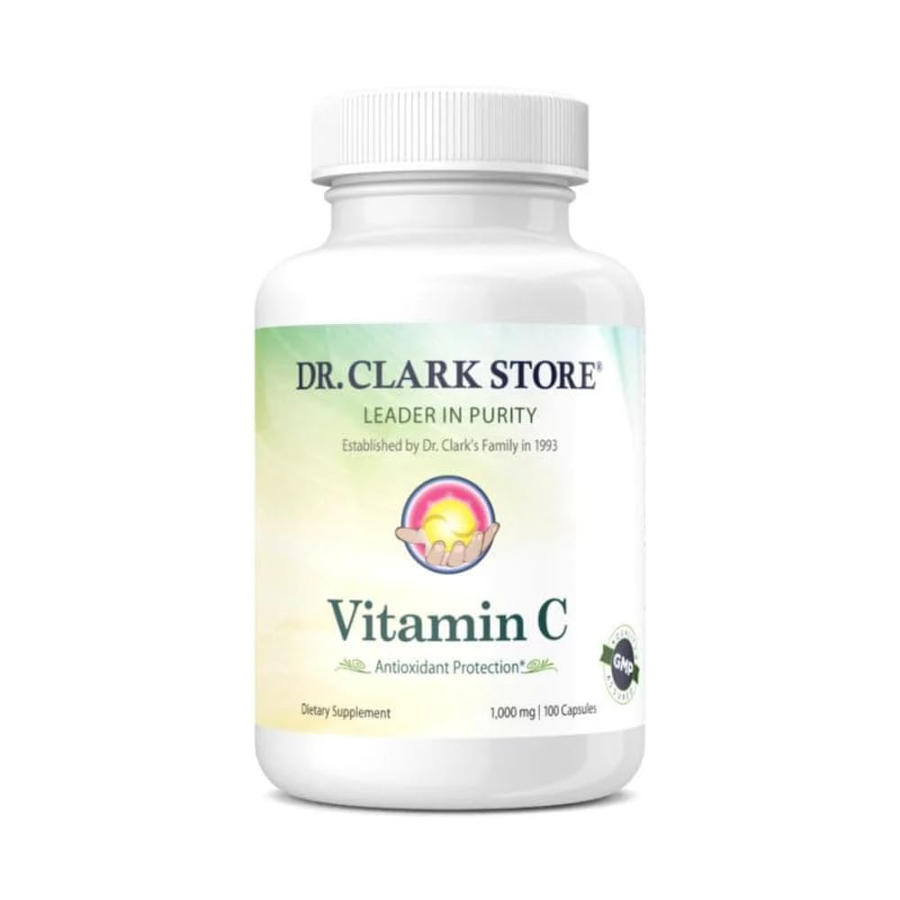 Dr Clark Store Vitamin C 1000mg bottle front view highlighting immune support potential