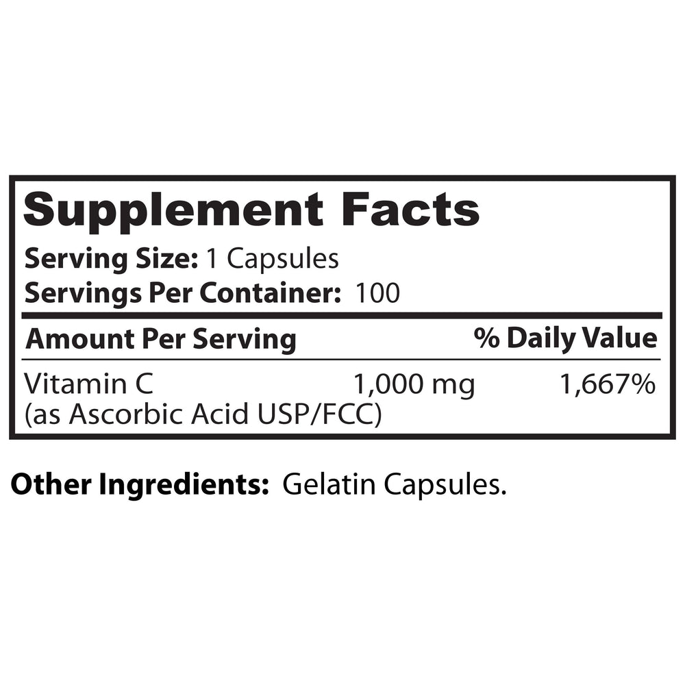 Dr Clark Store Vitamin C 1000mg gluten-free claim on pack