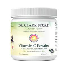 Dr Clark Store Vitamin C powder bottle for daily immune support and wellness.