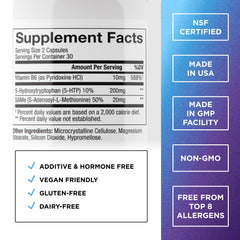 DR. EMIL NUTRITION 200mg 5-HTP Plus capsules pack highlights compact daily dose.