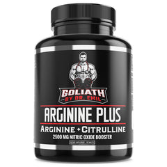 Dr. Emil Nutrition Arginine Plus tablets in bottle for nitric oxide support during workouts.