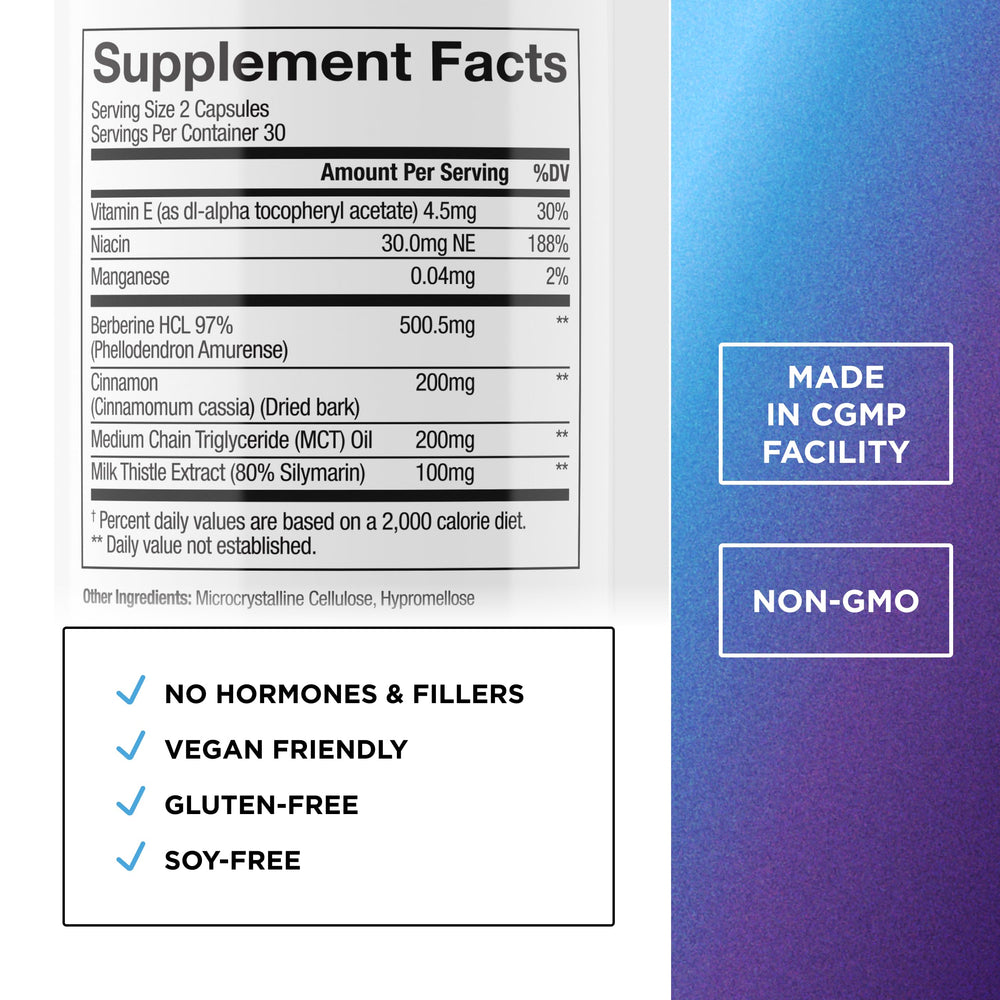DR. EMIL NUTRITION Berberine capsules pour for easy daily dosing.