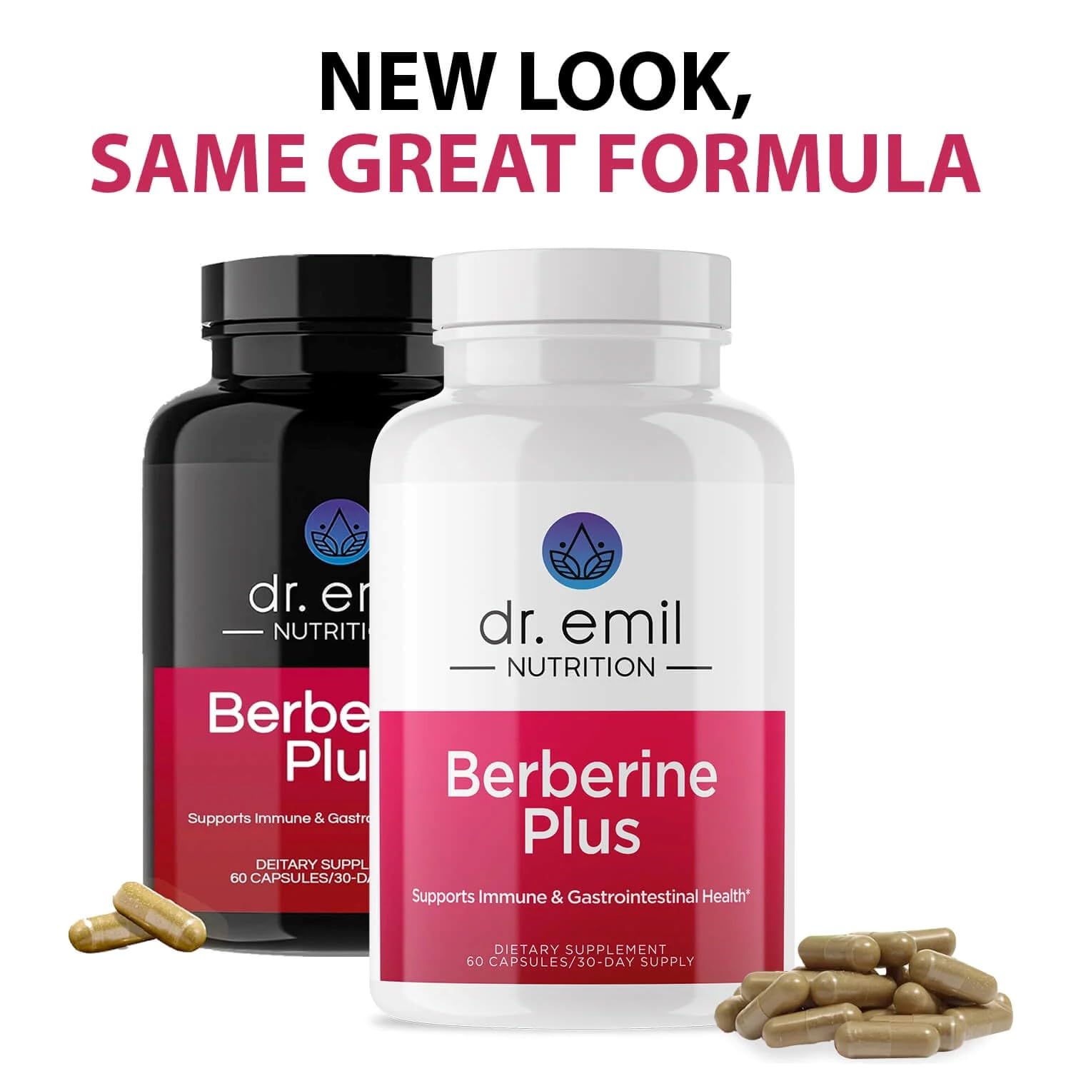 DR. EMIL NUTRITION Berberine box packaging showing USA-made origin.