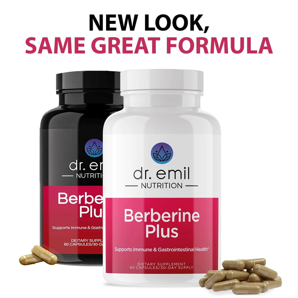 DR. EMIL NUTRITION Berberine box packaging showing USA-made origin.