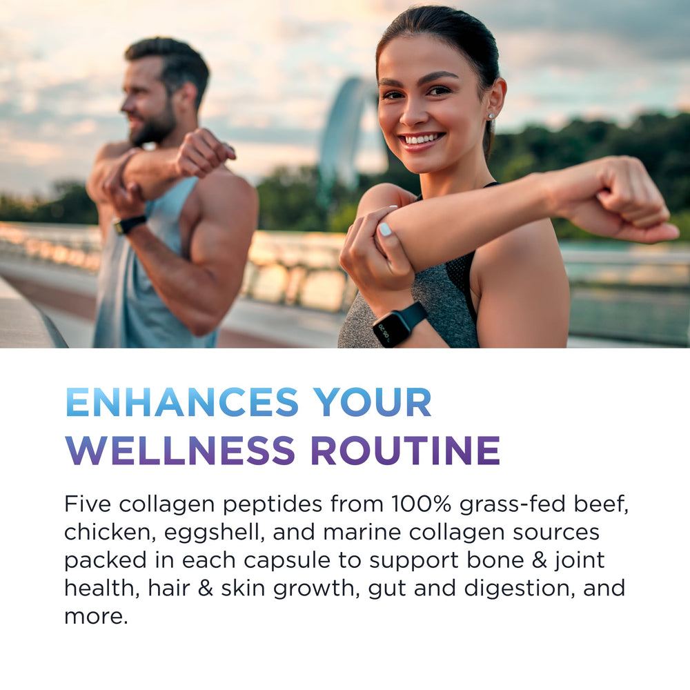 DR. EMIL NUTRITION capsules arranged on white surface for daily beauty and joint support