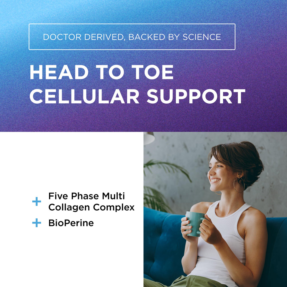 Hydrolyzed collagen peptides from DR. EMIL NUTRITION may support hair, skin, and nails.