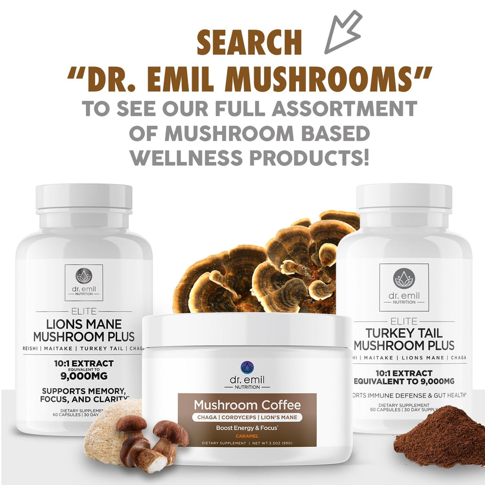 CGMP facility badge indicating quality and safety for DR. EMIL NUTRITION mushrooms.