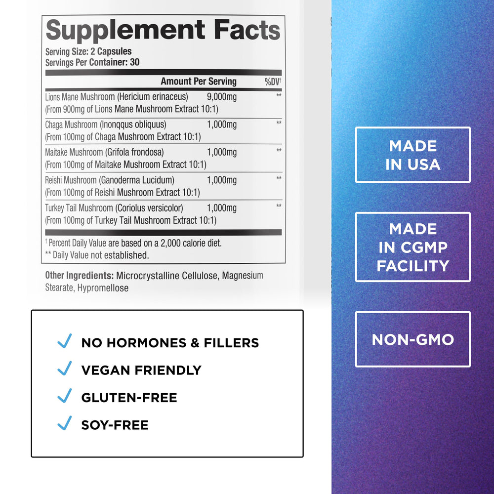 DR. EMIL NUTRITION Lions Mane capsules for daily cognitive wellness and focus.