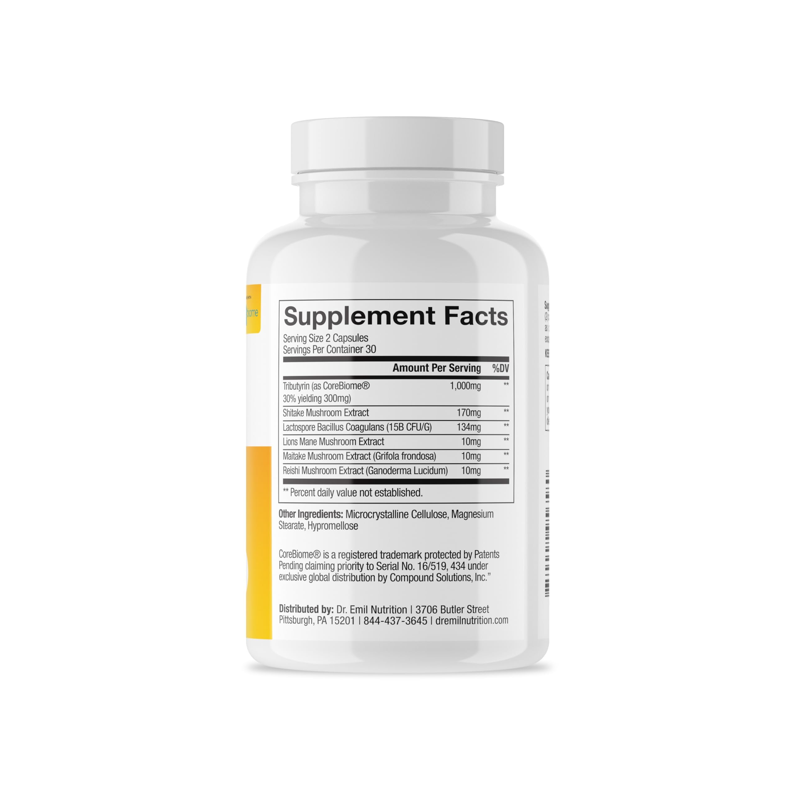 DR. EMIL NUTRITION Total Gut Health Complex bottle side view