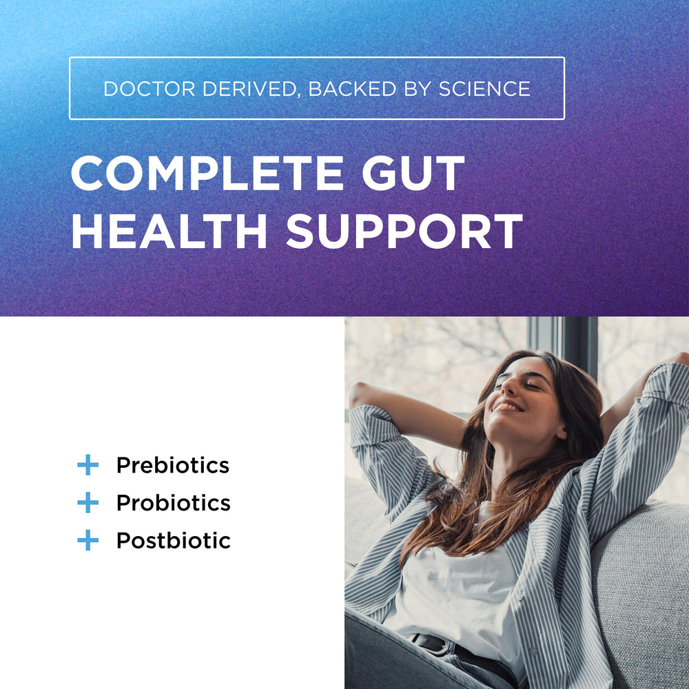 DR. EMIL NUTRITION Total Gut Health Complex label view shows capsule composition for gut health