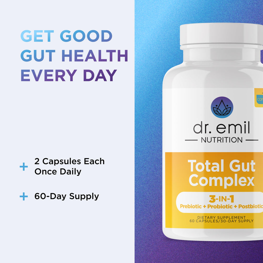 DR. EMIL NUTRITION Total Gut Health Complex mushroom blend illustration