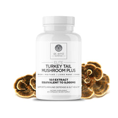 DR. EMIL NUTRITION Turkey Tail capsules bottle close-up for immune support.